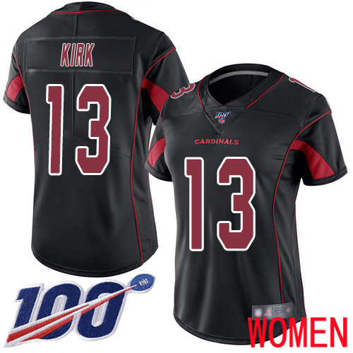 Arizona Cardinals Limited Black Women Christian Kirk Jersey NFL Football #13 100th Season Rush Vapor Untouchable->women nfl jersey->Women Jersey